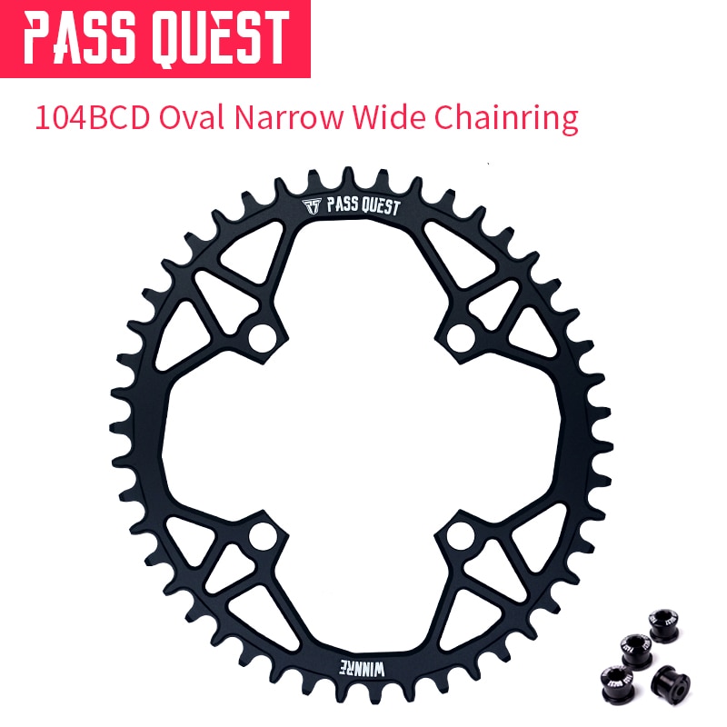 Pass quest mtb 104 bcd oval smal bred kedjeband mountainbike kedjehjul 34t 36t 38t 40t 42t 44t 46t 48t kedjehjul