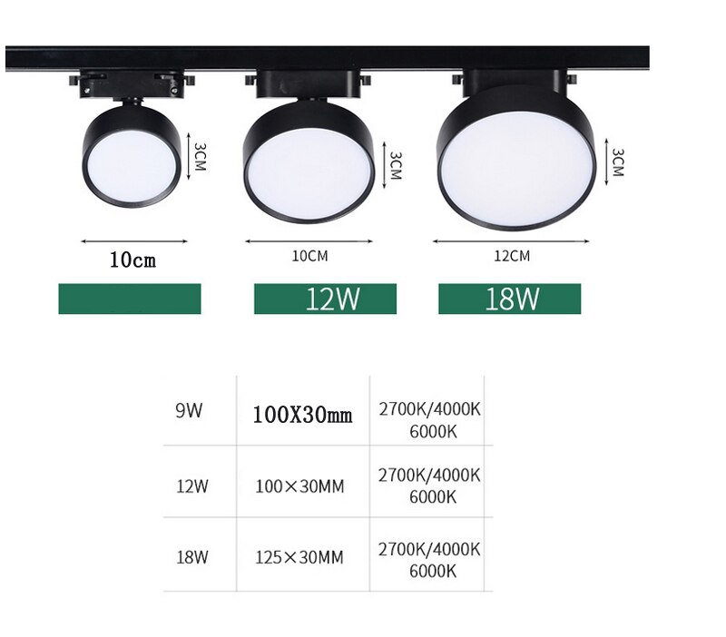 9w 12w 18w ledet kolbe skinne lys aluminium tak skinne skinne belysning få øye på skinne spotlights erstatte halogen lamper  ac220v