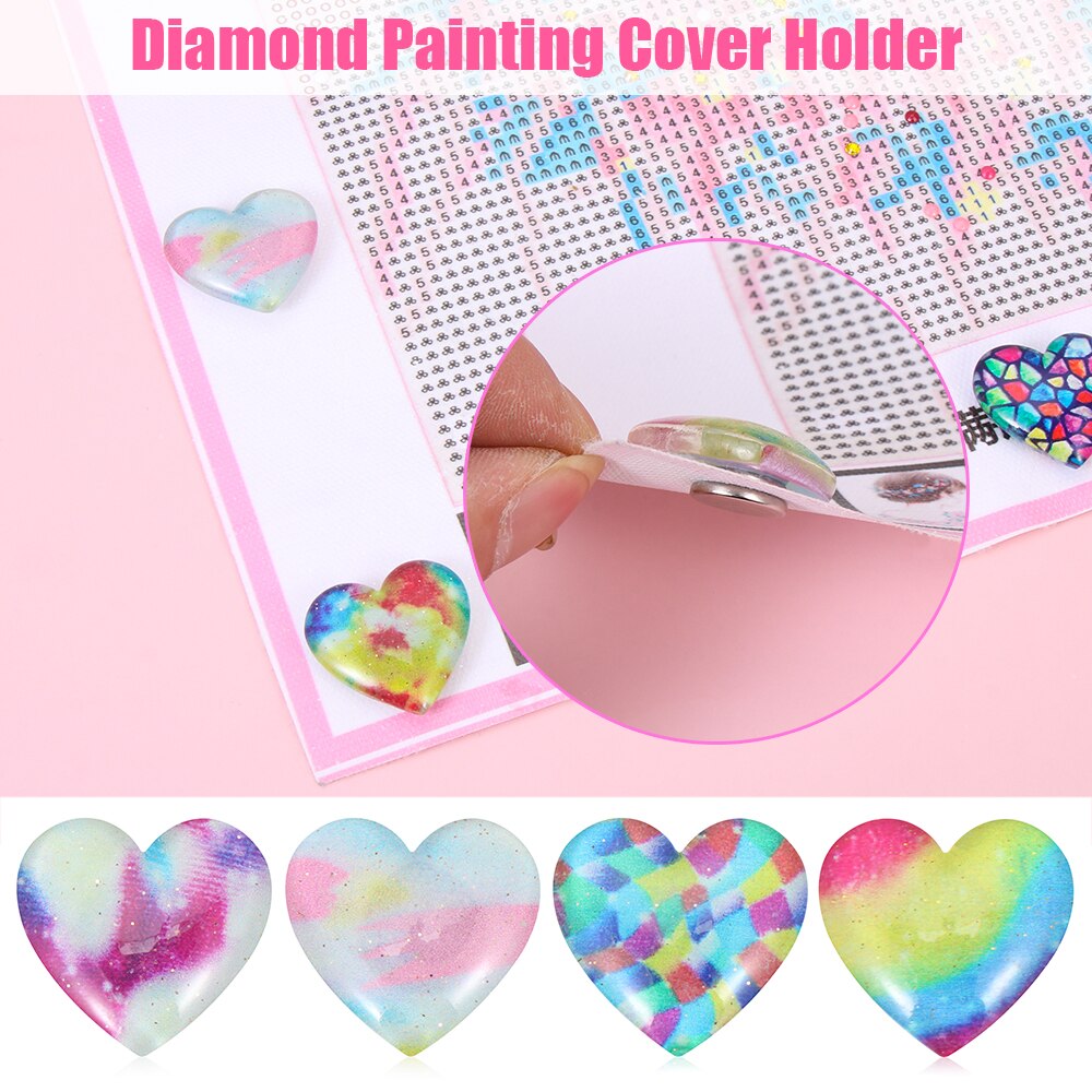Heart shaped Diamond Painting Magnet Cover Minders Diamond Painting Tools Parchment Paper Cover Holder Diamond Accessories