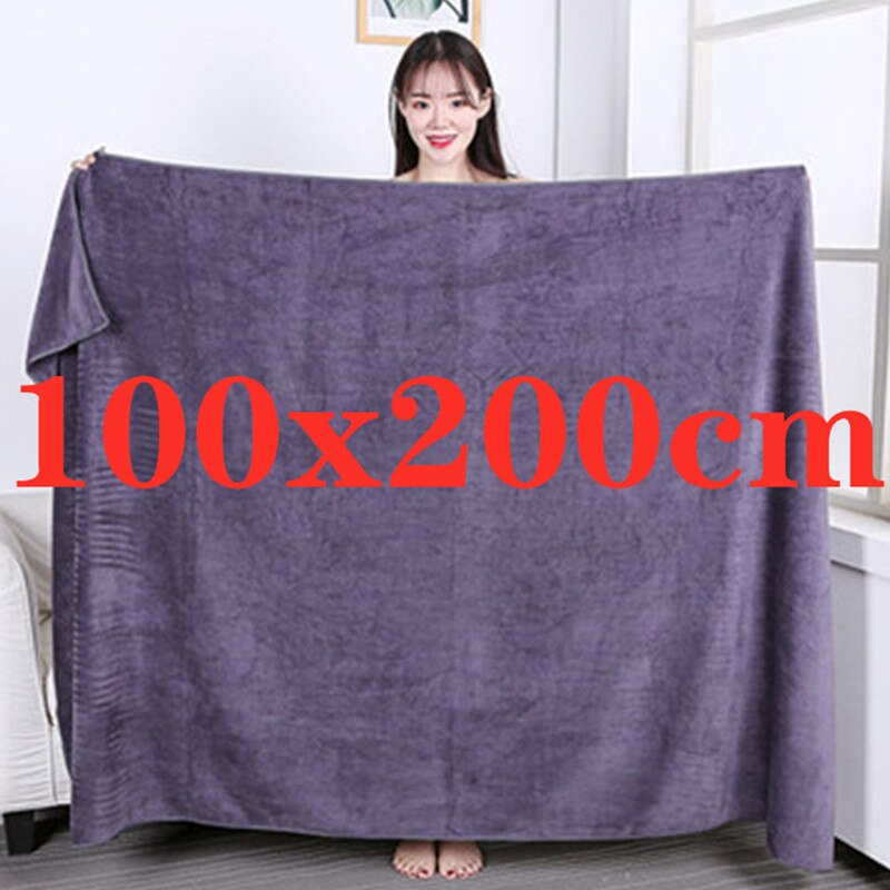 100X200cmSuper thick Microfiber Bath Towels – Super Absorbent, Soft, Fast Drying and Oversized Bath Lines Multip Grey towel