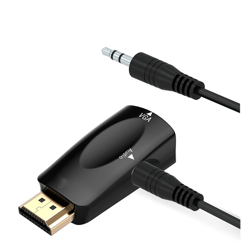Hdmi-Compatibel Naar Vga Kabel Converter Man Famale Converter Adapter 3.5 Mm Jack Audio Hd 1080P Voor pc Laptop Tablet