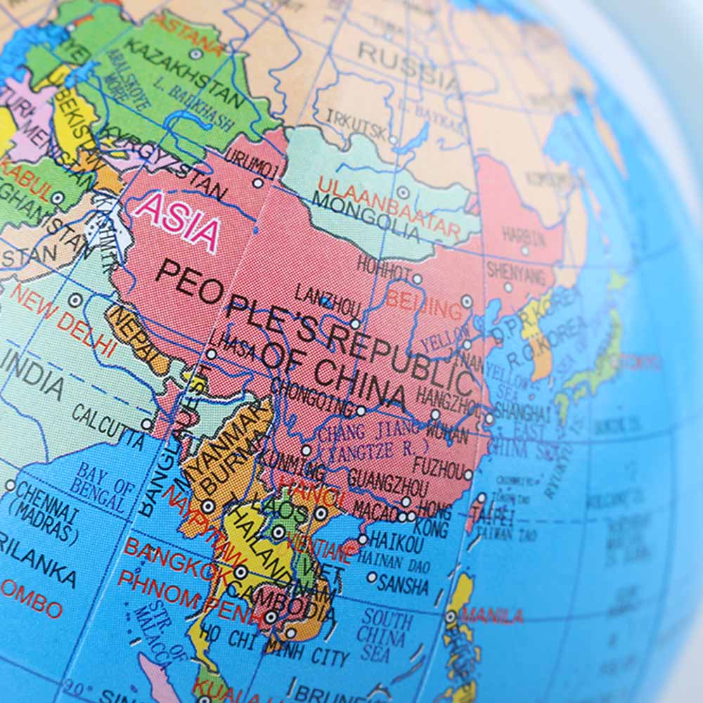 85mm World Globe Atlas Map With Swivel Stand Geography Educational Toy Home Office Ideal Miniatures office gadgets