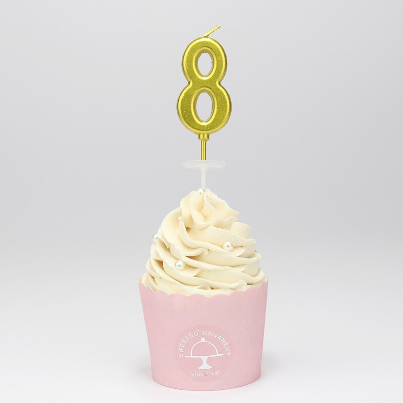 Kleurrijke Snoep Verjaardag Kaars Diy Digitale Kaars Verjaardag Party Wedding Anniversary Party Decoraties: Golden-8
