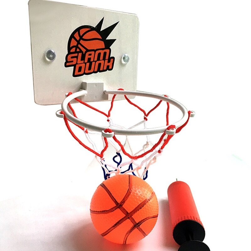Suction Cup Fixed Mini Basketball Hoop Tossing Game w/t 1 Rubber Ball for Kids