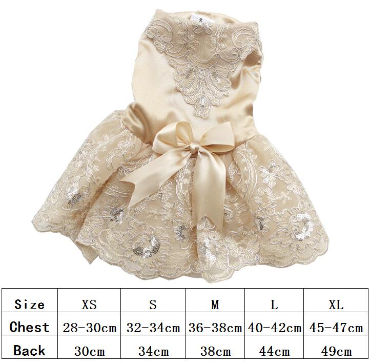 Kitten Cat Wedding Dress Lace Pet Cat Dresses Tulle Teddy Skirt for Small Cat Dogs XS S M L XL: Champagne / M
