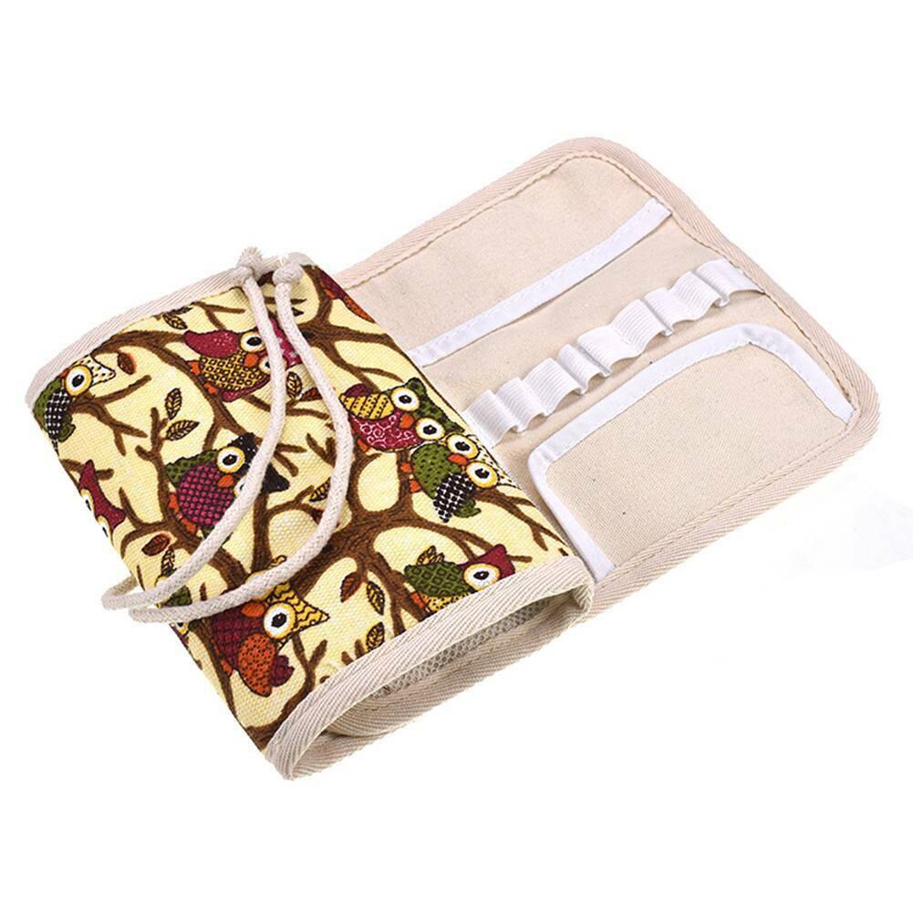 Caja de ganchillo de búho para Porta agujas, organizador de almacenamiento, rollo de bolsa, accesorios de punto para el hogar