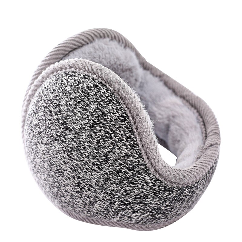 Winter Soft Fleece Earmuff Rabbit Plush Warm Foldable Women Men Ear Mask Collapsible Ear Muffs Ear Warmers Windproof Ear Cap: Black White