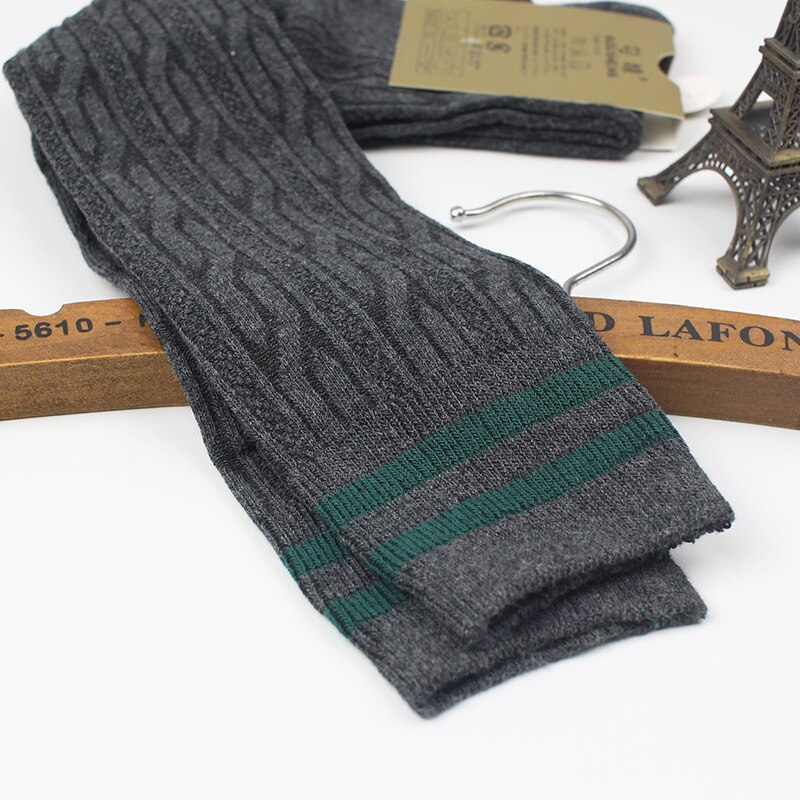 socks for girl Knee length Stockings in autumn and winter Warm knitted socks Hemp pattern pile stockings High socks TSLM1: 05