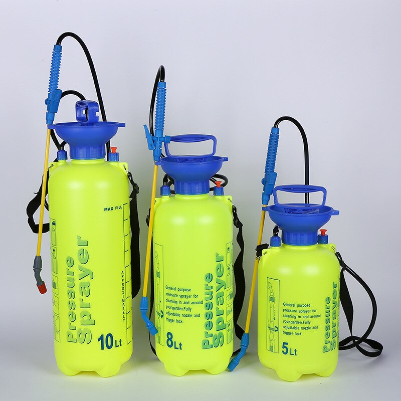 5-8L Portable Outdoor Garden Pressure Sprayer Tree Flower Manual Watering Can With Spraying Adjustable Nozzle