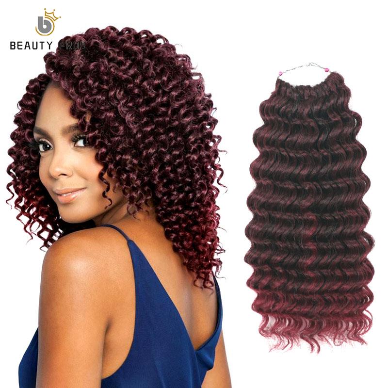 Synthetic Deep Pop Curl Crochet Braiding Hair Extensions 8" Short Ombre Marley Deep Wave Hair Weave Bundles 2Pcs/pack