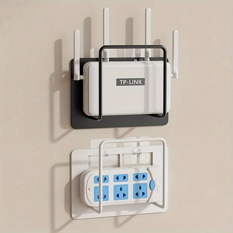1Pc Easy-Install Wall Mount Router Holder Multi-Use Storage Shelf for Living Room & More, Box Placement, Wifi Rack, Shelves