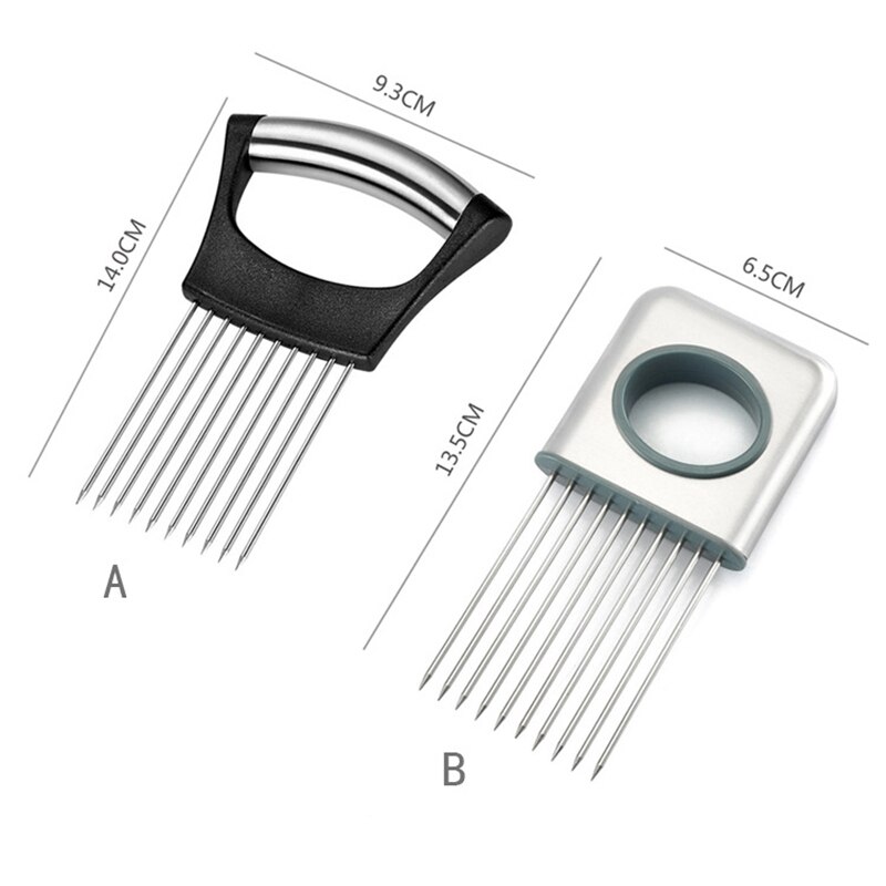 Onion Fork Slicer Stainless Steel Loose Meat Needle Tomato Potato Vegetables Fruit Cutter Safe Aid Tool Kitchen Gadgets