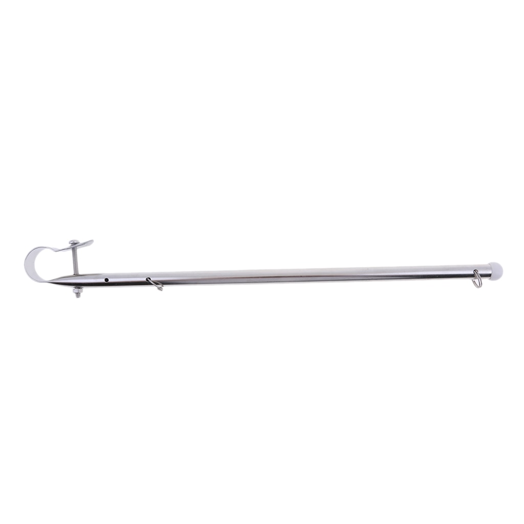 39cm 15.35" Stainless Steel Marine-Grade Rail Mount Deck Flag Staff Pole for Boat Yacht