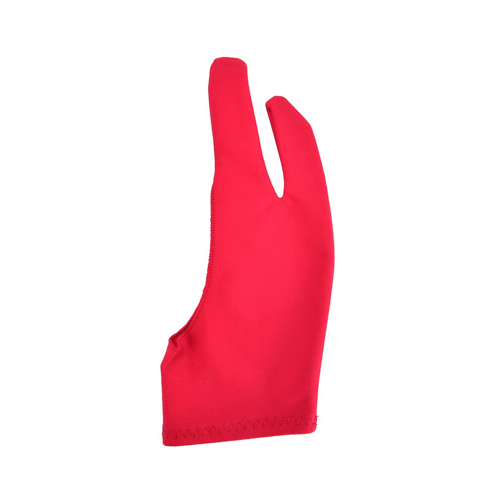Vermelho 2 dedo luva anti-incrustação, tanto para o desenho do artista da mão direita e esquerda para qualquer tablet de desenho gráfico: Red L