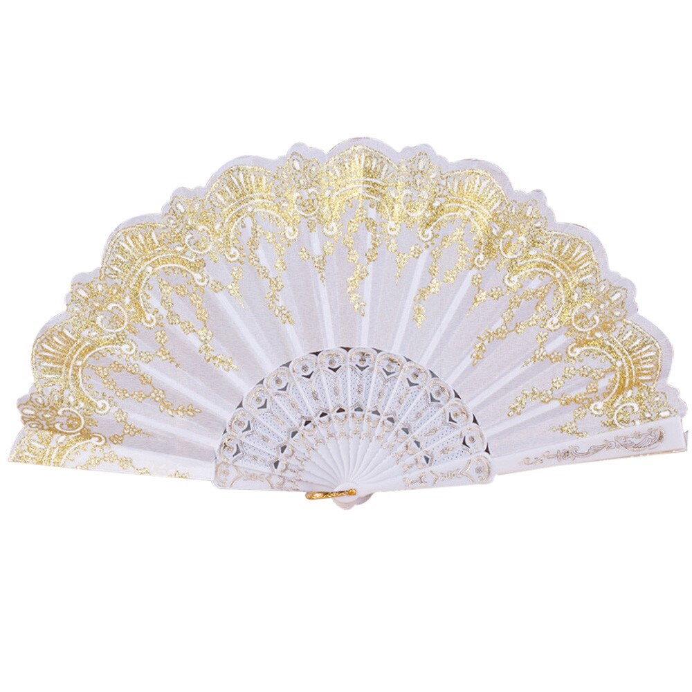 1 Stck Chinesischen/Spanisch Stil Fan Spitze Seide Klapp Hand Blume Fan Für Tanz Hochzeit Party Dekoration Werkzeug: WH