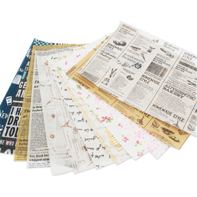 10 pièces parchemin papier ciré cuisson papier d'emballage alimentaire pour pain Sandwich Burger frites antiadhésif pâtisserie Biscuit gâteau papier huilé