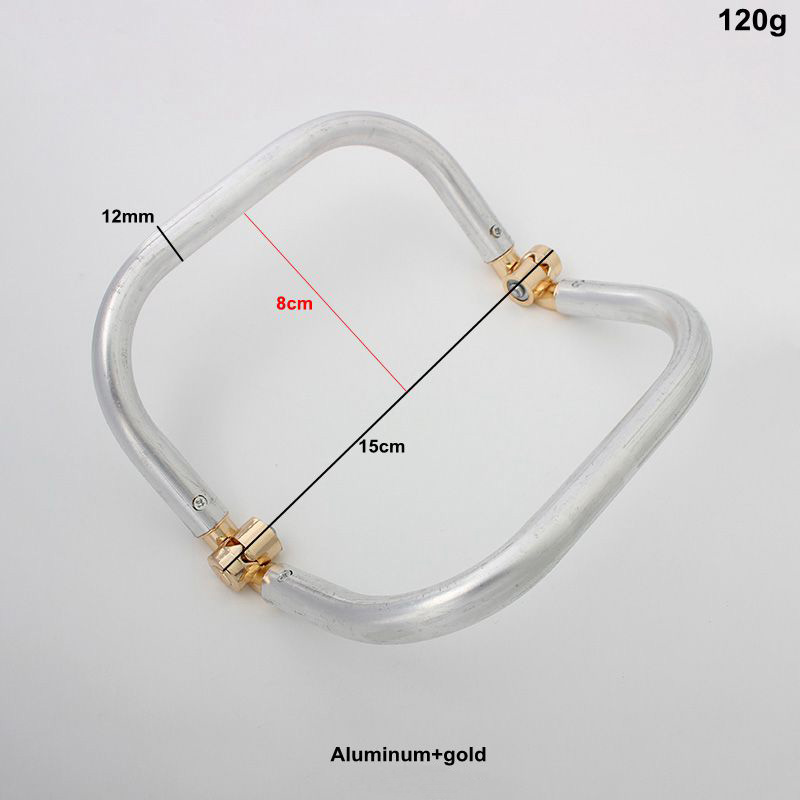 Purse frame aluminum metal tube clutch bag frame DIY Raffia handbag accessories parts: Light Gold