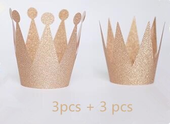 6pcs/Pack First Birthday Crown Headband Silver Pink Blue Glitter Birthday Crown 1st Birthday Hat Photography Prop