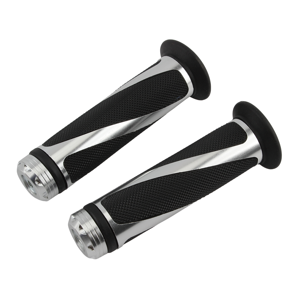 7/8 "22mm Moto Grip Maniglia Universale Manubrio CNC per Kawasaki Honda Yamaha Suzuki Benelli Ducati Scooter Ebike Moto: Argento