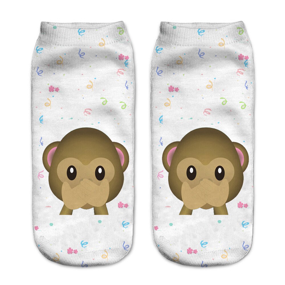 Calcetines con estampado 3D de para Mujer, calcetín tobillero de corte bajo, medias informales con estampado 3D de gato, zapatos de lona,
