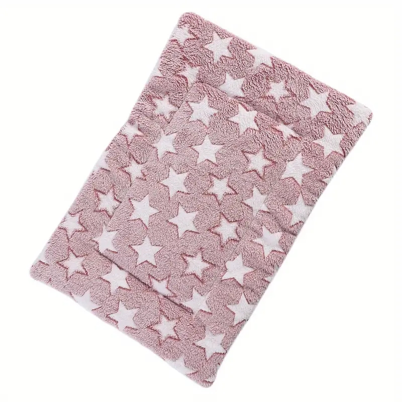 Colchoneta para dormir para perros y gatos, manta gruesa de pelo suave, lavable, cálida, con patrón de oso, suministros para mascotas: L / Azul marino