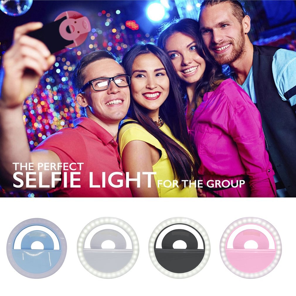 Universal LED Selfie Ring Fill Light Dimmable Mobile USB Led Ring Lamp Lighting Luminous Ring Clip For All Cell Phones