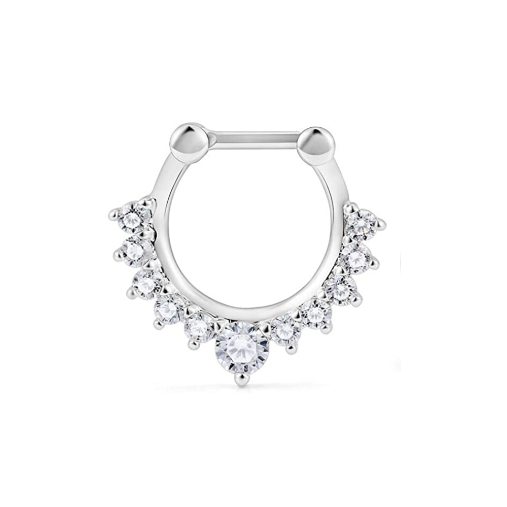 1 Uds. Anillos para tabique, aro para la nariz, herradura, pendientes de cartílago de acero inoxidable, aro, hélice, Tragus, tabique, joyería para Piercing: Color amarillo claro