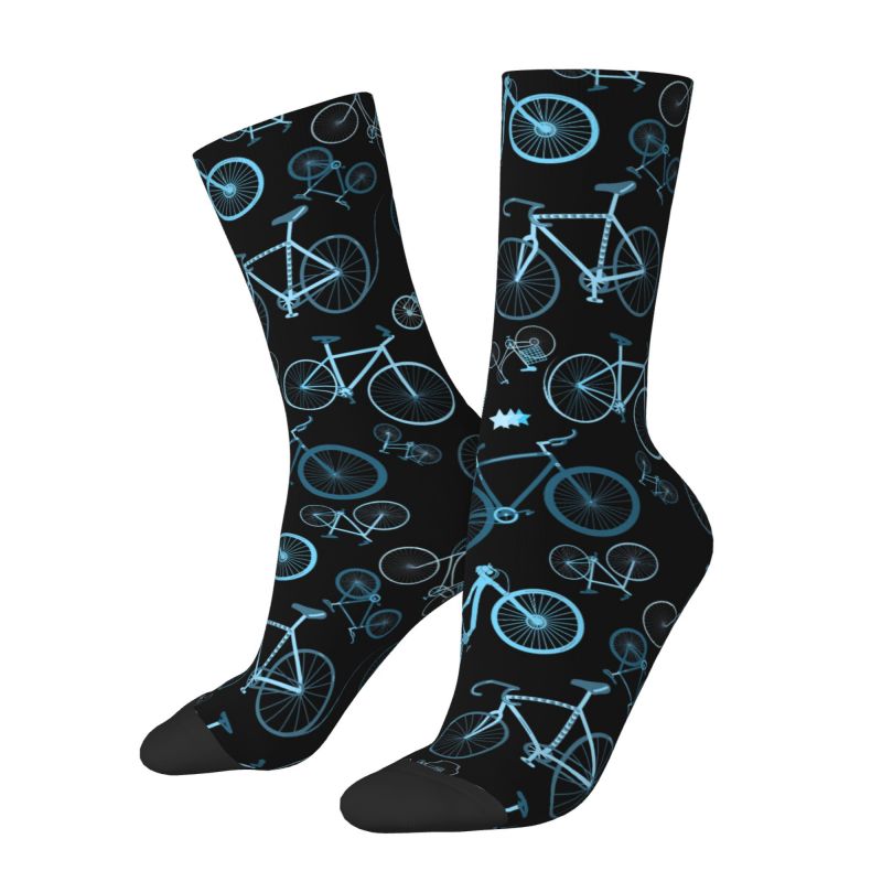 Cycling On The Mountain Bike Dress Socks Men's Women's Warm Cycling Bicycle Cyclist Biking Crew Socks: Green Red