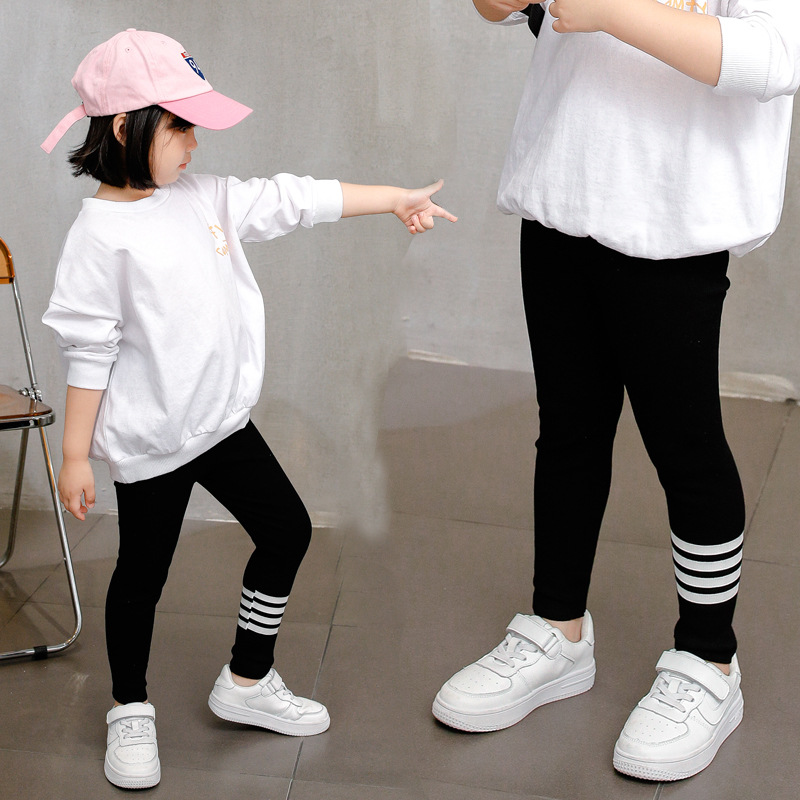 Leggings de rayas rosas para bebés y adolescentes, ropa de algodón de 4 a 18 años, estilo, lápiz infantil, pantalones ajustados