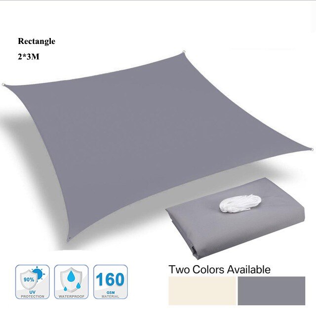 280GSM Large Sun Shade Shelter Sunshade Camping Waterproof Triangular Sail Awning Outdoor Canopy For Garden Patio Pool Sail