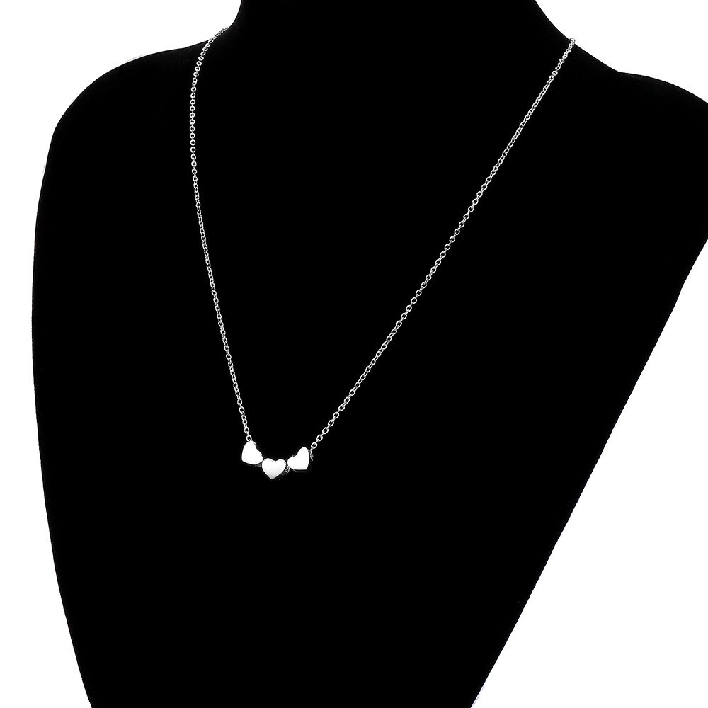 Kettingen Hanger Vrouwen Rvs Drie Hart Hanger Collier Luxe Sieraden Vrouwelijke Collier Цепочка
