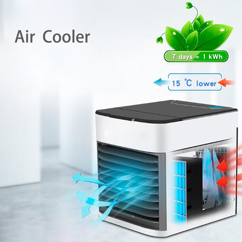 Luchtkoeler, draagbare airconditioner ventilator, geruisloze verdamperluchtbevochtiger, persoonlijke ruimte kantoor draagbare airconditioning