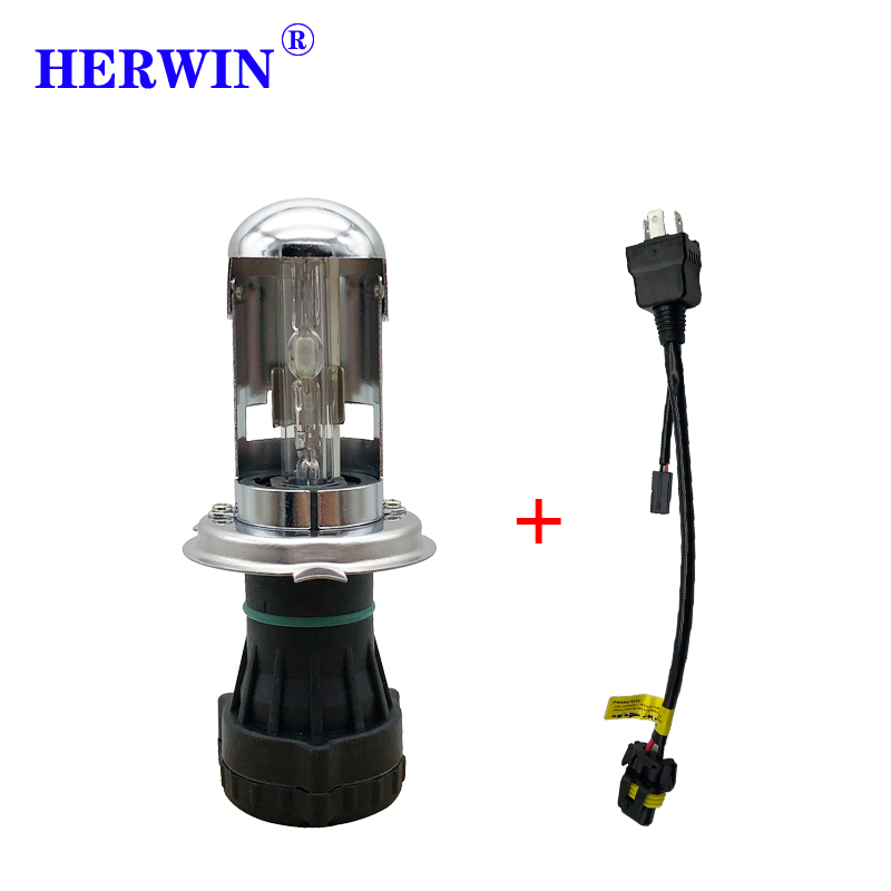 12V AC 35 W-55 W Bi Xenon H4 HID Lamp Harnas Relais Voor Auto Moto Koplamp H4 hi/Low Hoge Dimlicht Buurt Ver lamp