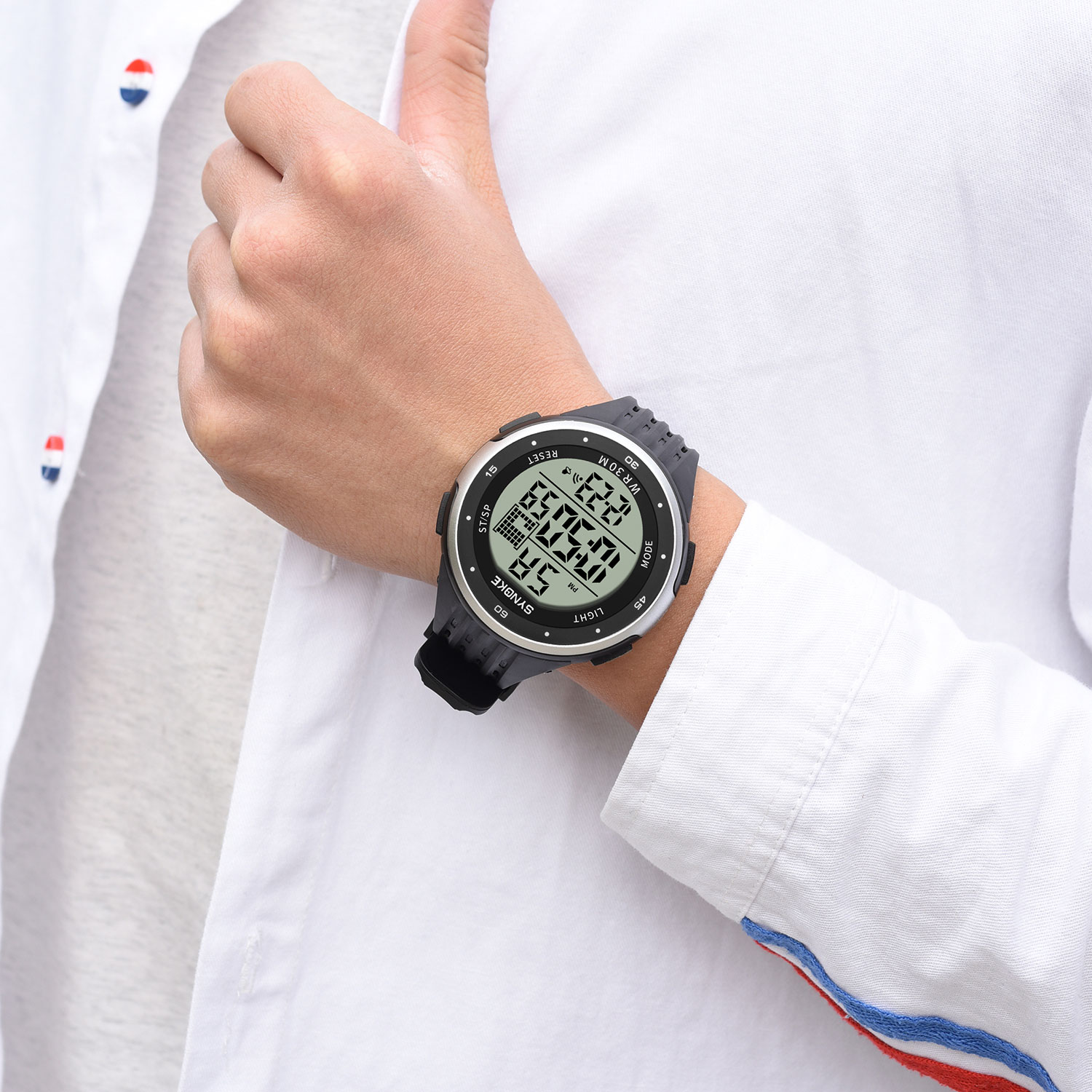 Synoke Mannen Horloge Digitale Horloge Sport Waterdichte Lichtgevende Horloges Schokbestendig Grote Wijzerplaat Elektronische Horloge Klok Mannen Relogios