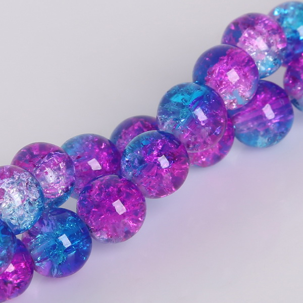 Round Glass Crackle 8mm Loose Beads 50pcs 1 String Fit Handmade Bracelet Necklace DIY Craft Making Good Jewelry: PURPLE