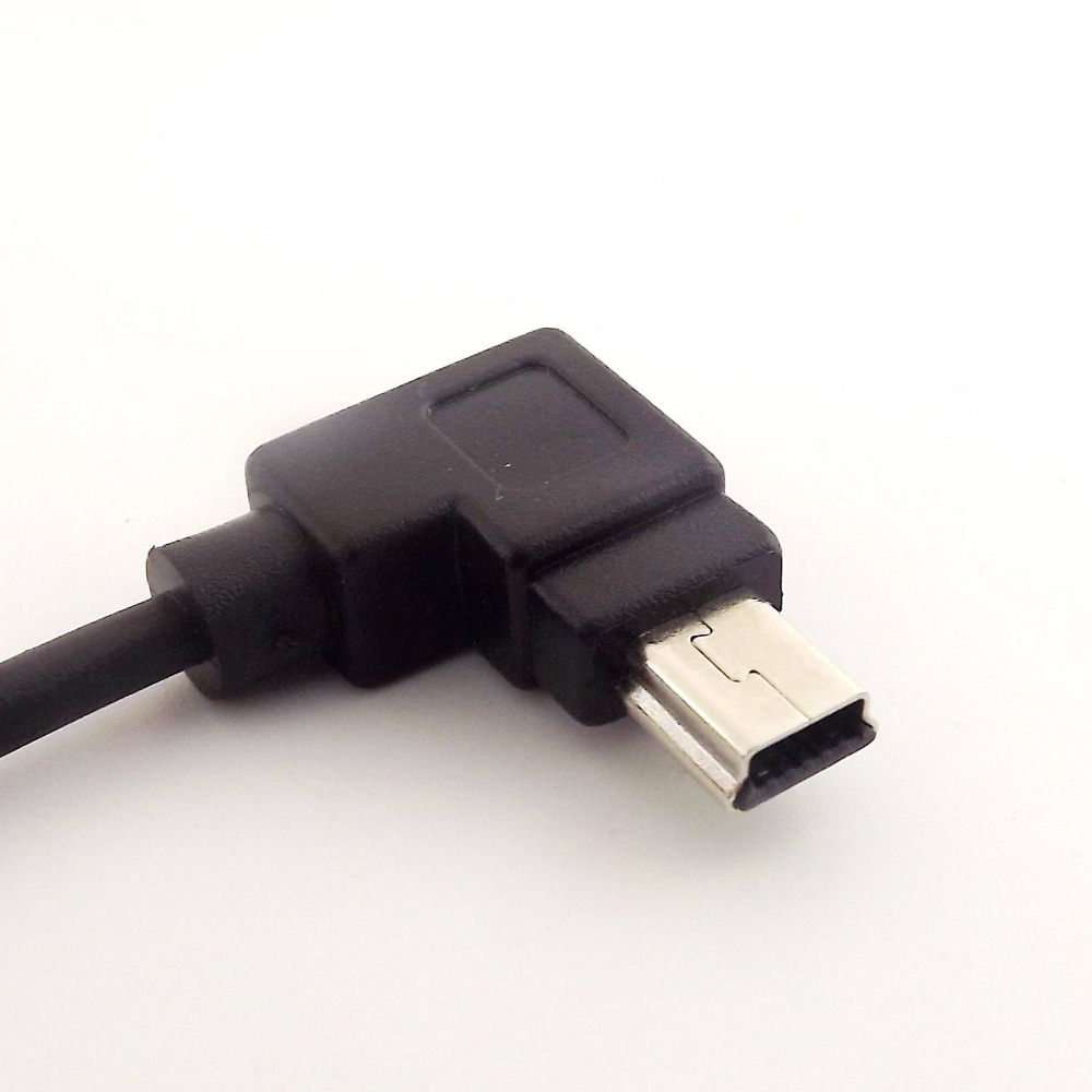 1pcs Spiral Coiled USB 2.0 A Male to Mini USB 5 Pin Male Left Angle Adapter Cable 5FT