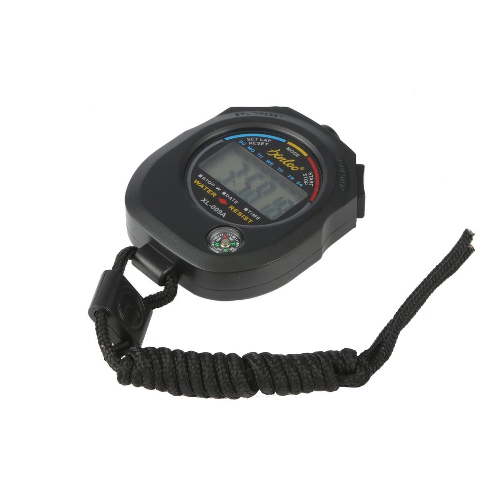 Sport Stopwatch Professionele Handheld Digitale Lcd Sport Stopwatch Chronograaf Counter Timer Met Riem