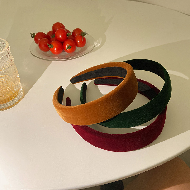 Fasce nere spesse invernali per donna fascia per capelli in spugna di velluto Ragazze Lunetta per capelli larga Elasticità Copricapo imbottito Accessori per capelli