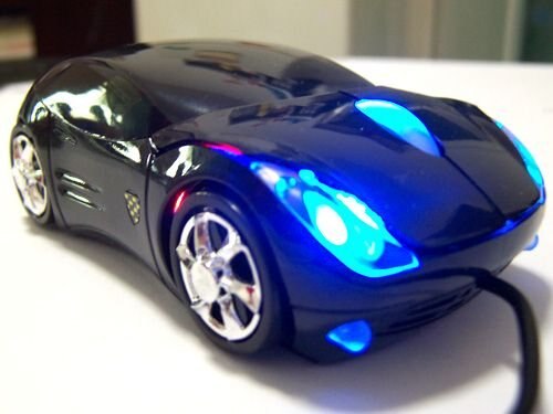 Rød/blå mini 3d bilformede usb optiske mus med mus til pc/laptop/computer