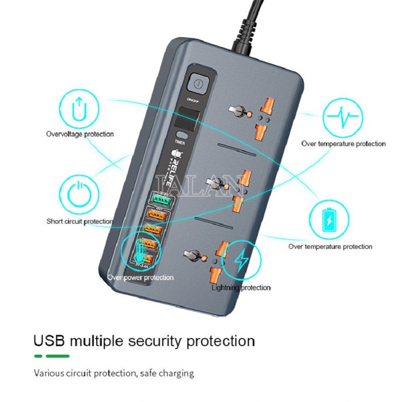 Relife RL-316D universal de carregamento rápido casa soquete 110v/220v inteligente led display digital temporizador interruptor carregador