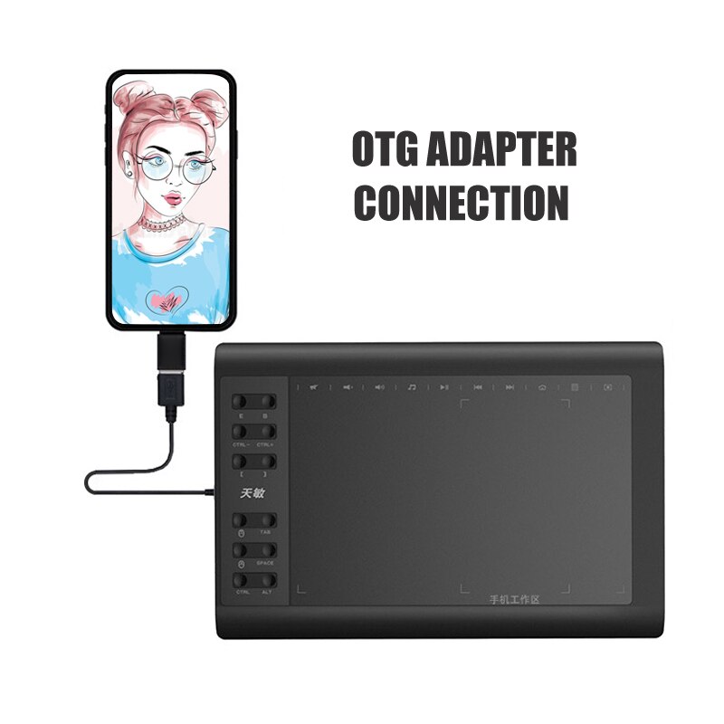 Grafisk tegning tablet 10 x 6 tommer  g10 digital tablet tegning med 22 smarte knapper understøtter mobiltelefon computer fku 66