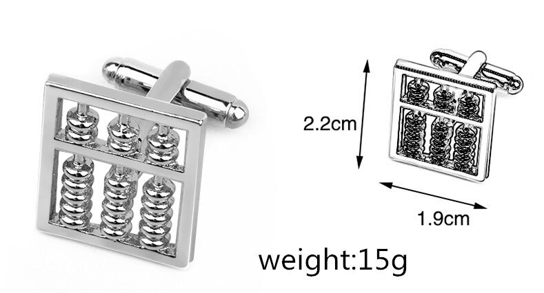 Funny Tool Cufflinks Silver Color Arithmetic Abacus Cufflink For Men Business Suit Cuff Button