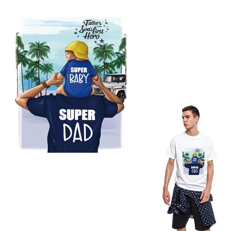 Russische Vader Patches Voor Kleding Diy T-shirt Stickers Iron Thermische Transfer Super Vader En Zoon Thermische Patches Voor Kleding