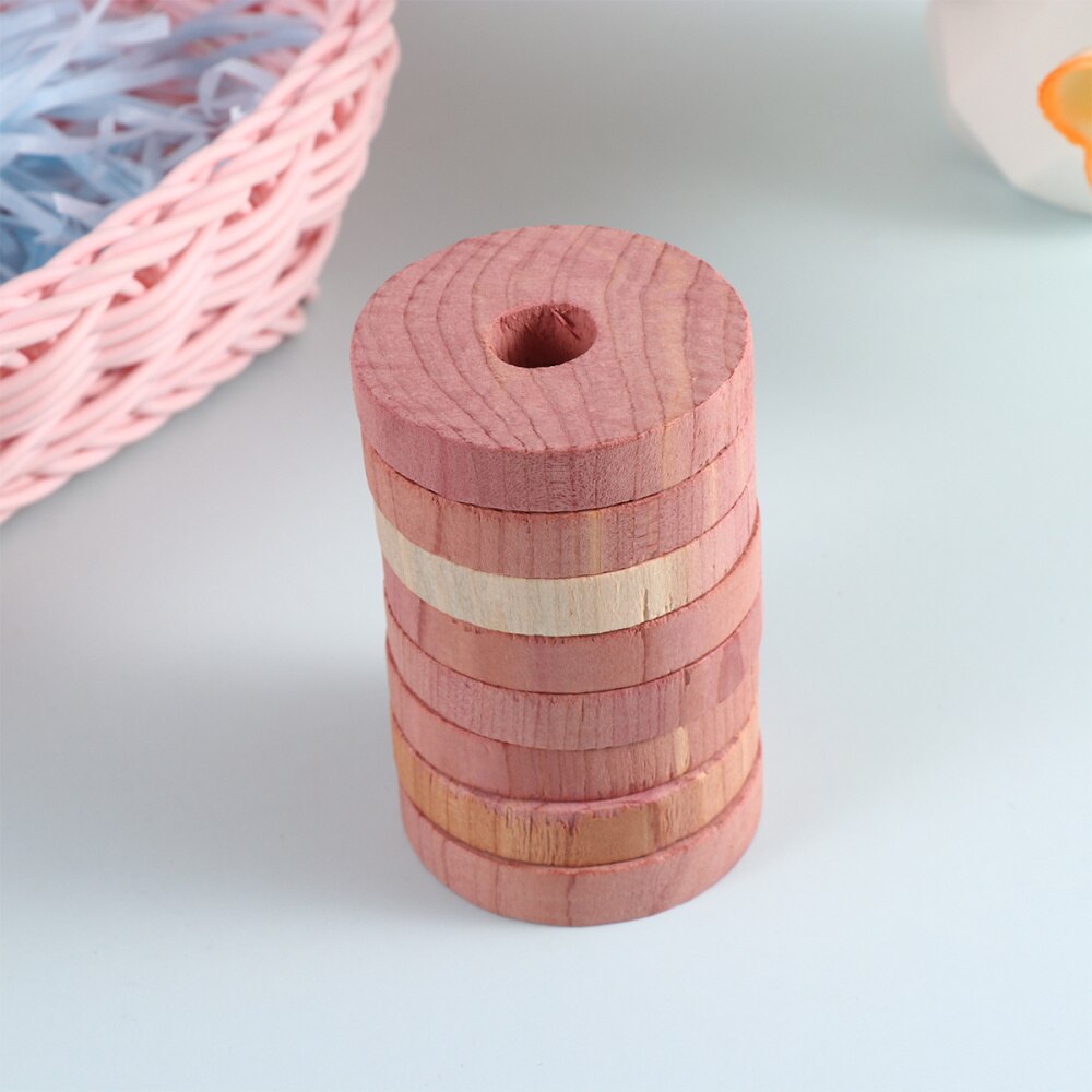 20pcs Cedar Block Chic Stylish Cedar Wood Circular Ring Wooden Round Chips Mothproof Wardrobe Cedar Chip Fragrant Block