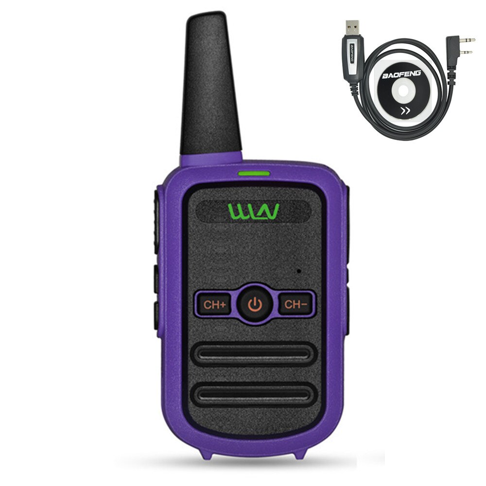 WLN KD-C52 MINI handheld fm transceiver KD C52 kleine zwei weg Radio Ham HF cb radio Walkie Talkie frs gmrs besser als KD-C51: Purple add cable