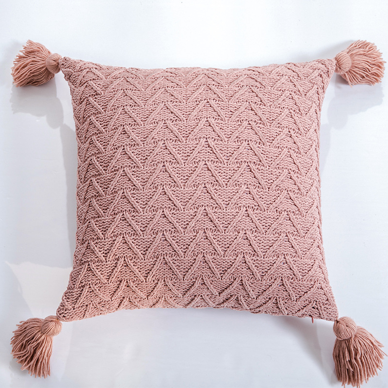 Taie d&#39;oreiller en maille Chenille douce, taie d&#39;oreiller anti-salissures, décoration de dossier de maison: eraser pink
