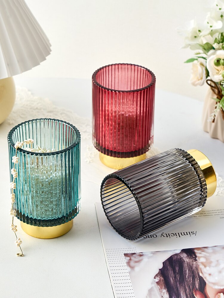 Glass Vase Office Art Flower Arrangement Vase Home Guest Coffee Table Desktop Decoration Home Decoration Glass Transparent Vase