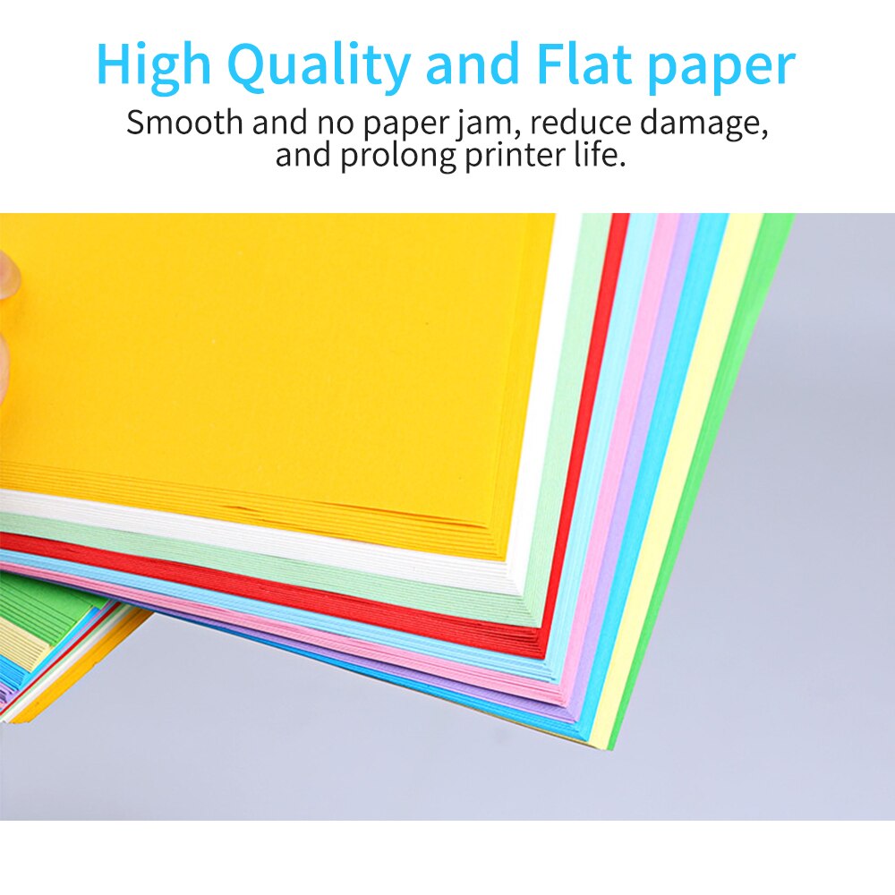 A4 100 Sheets Color Copy Paper 210x297mm/8.3x11.7in Printer Paper 70GSM for Copy Printing Writing Crafts and Paper Folding