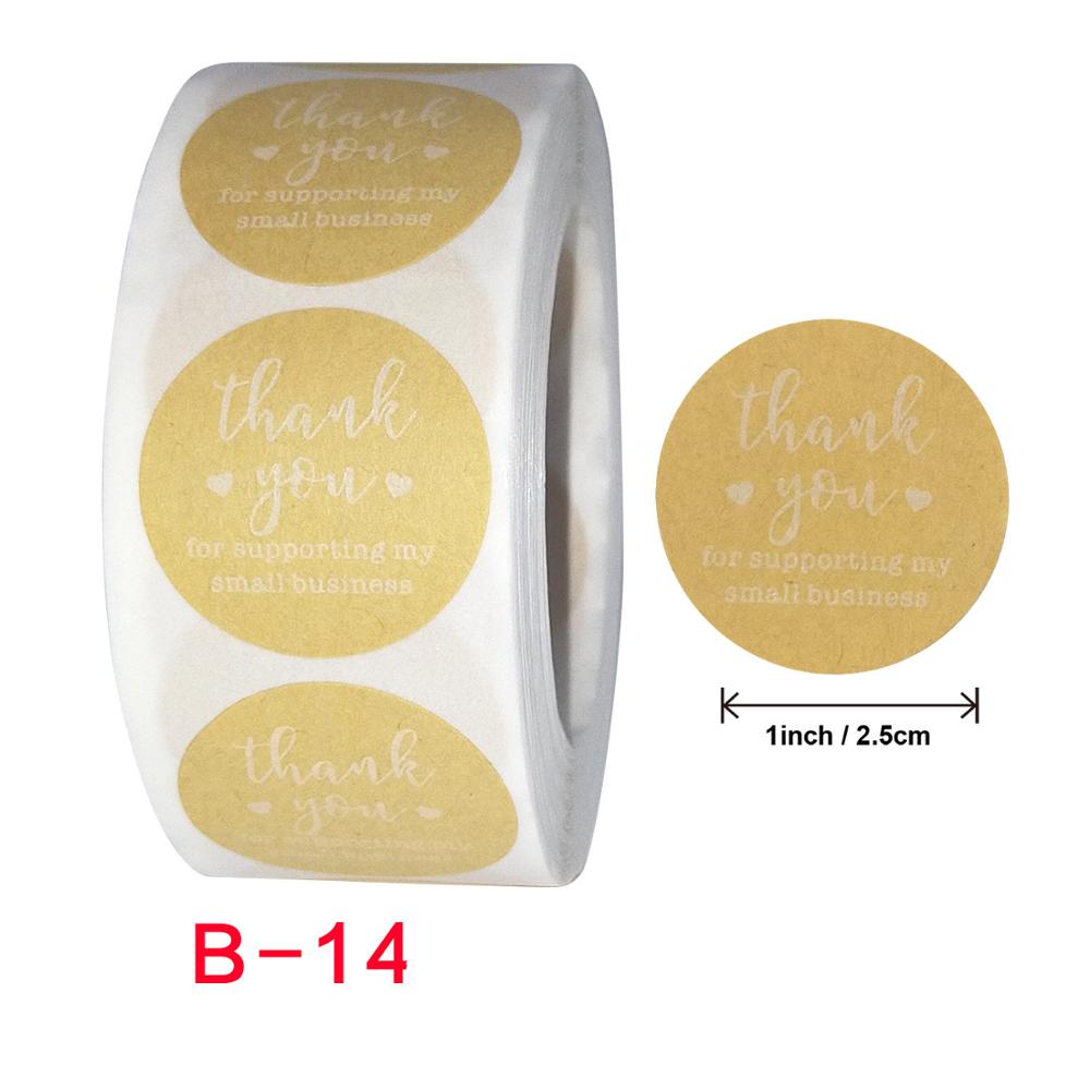 1000 stuks/partij ronde natuurlijke kraft handgemaakte stickers scrapbooking voor verpakking zelfklevende bedankstickers en zegellabels voor kantoorgebruik: 1000 stuks  b14