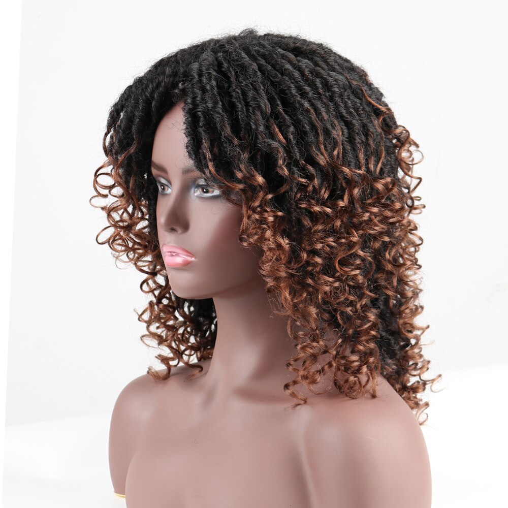Goddess Faux locs Synthetic Hair Wig Crochet Braid Made Twist Jumbo Dread Goddess Hairstyle Afro Brown Hair for Women